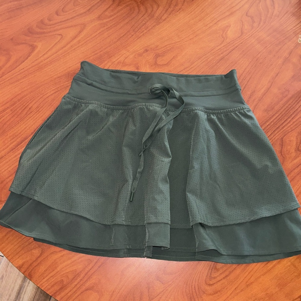 DSG Olive Green Layered Athletic Skort with Drawstring